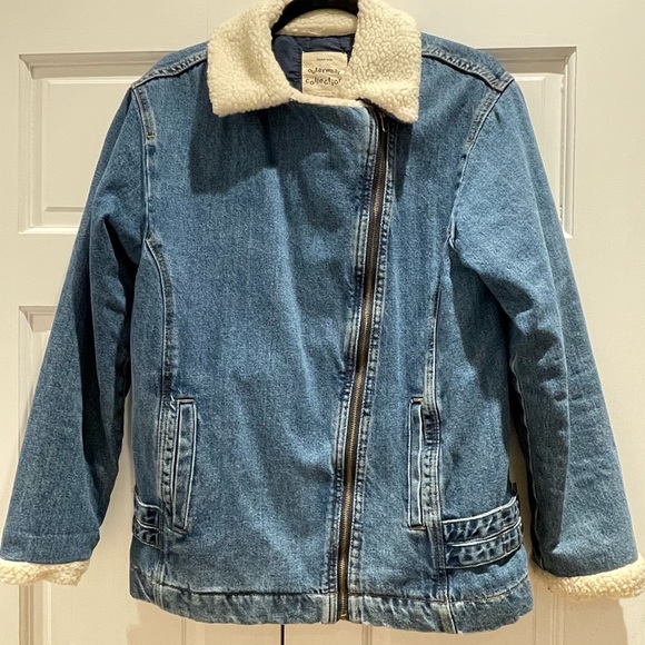 Zara Kids Denim and Faux Sherpa Jacket - Picture 2 of 4